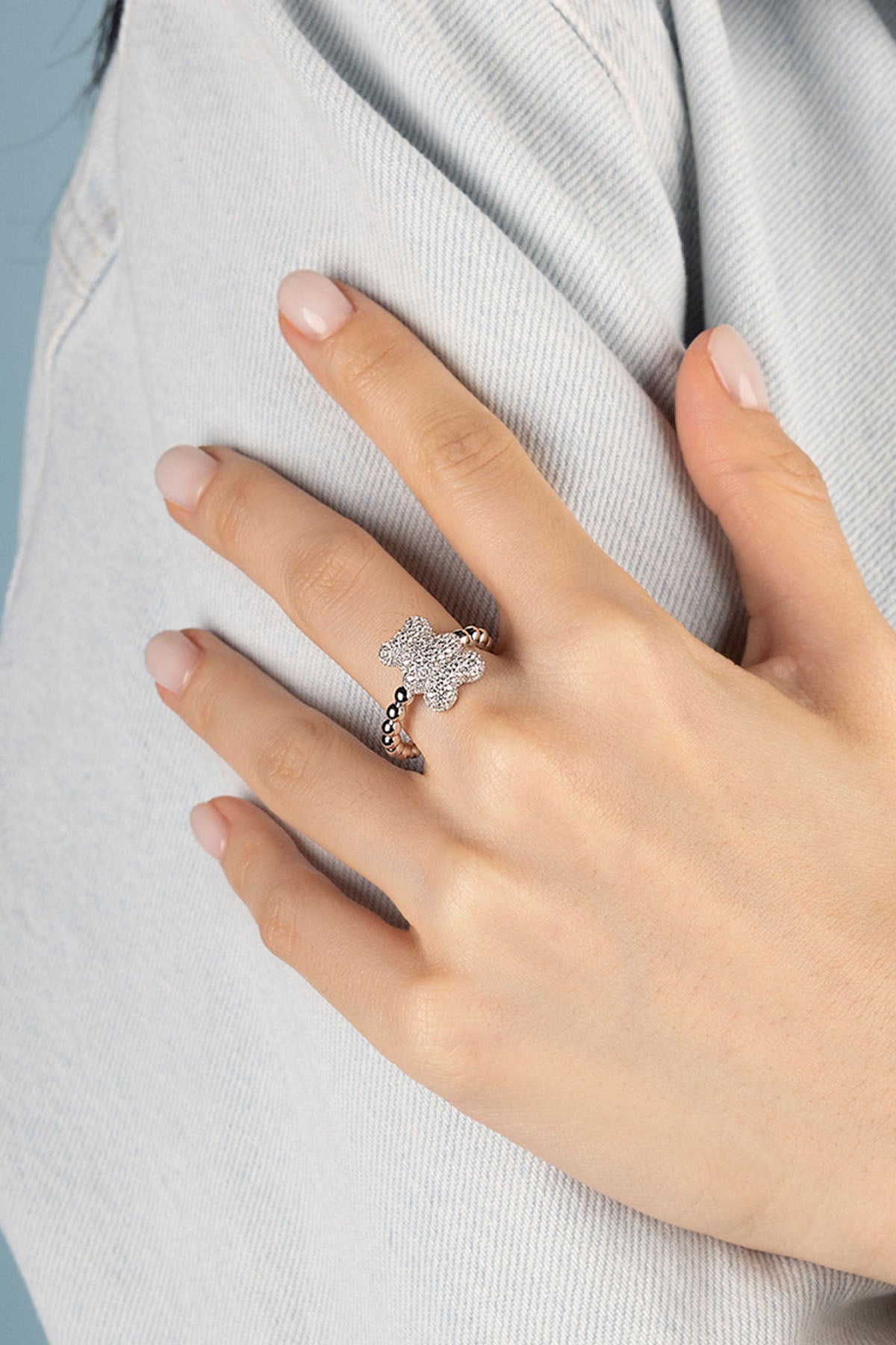 APM Monaco Bague Yummy Bear Baby Snow en Argent