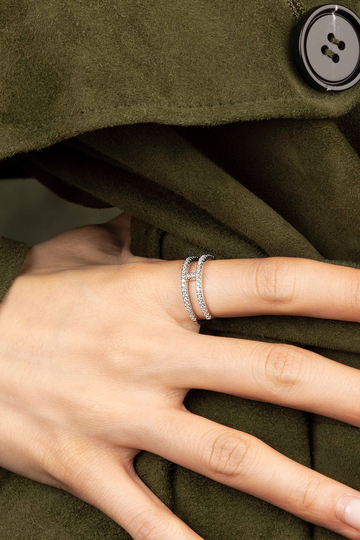 Bague Double Pavé - APM Monaco