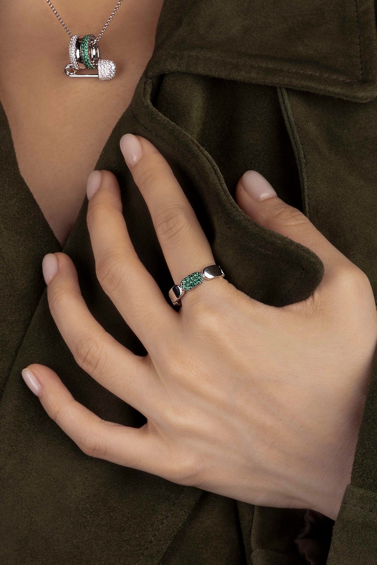 APM Monaco Bague Pavé en Argent