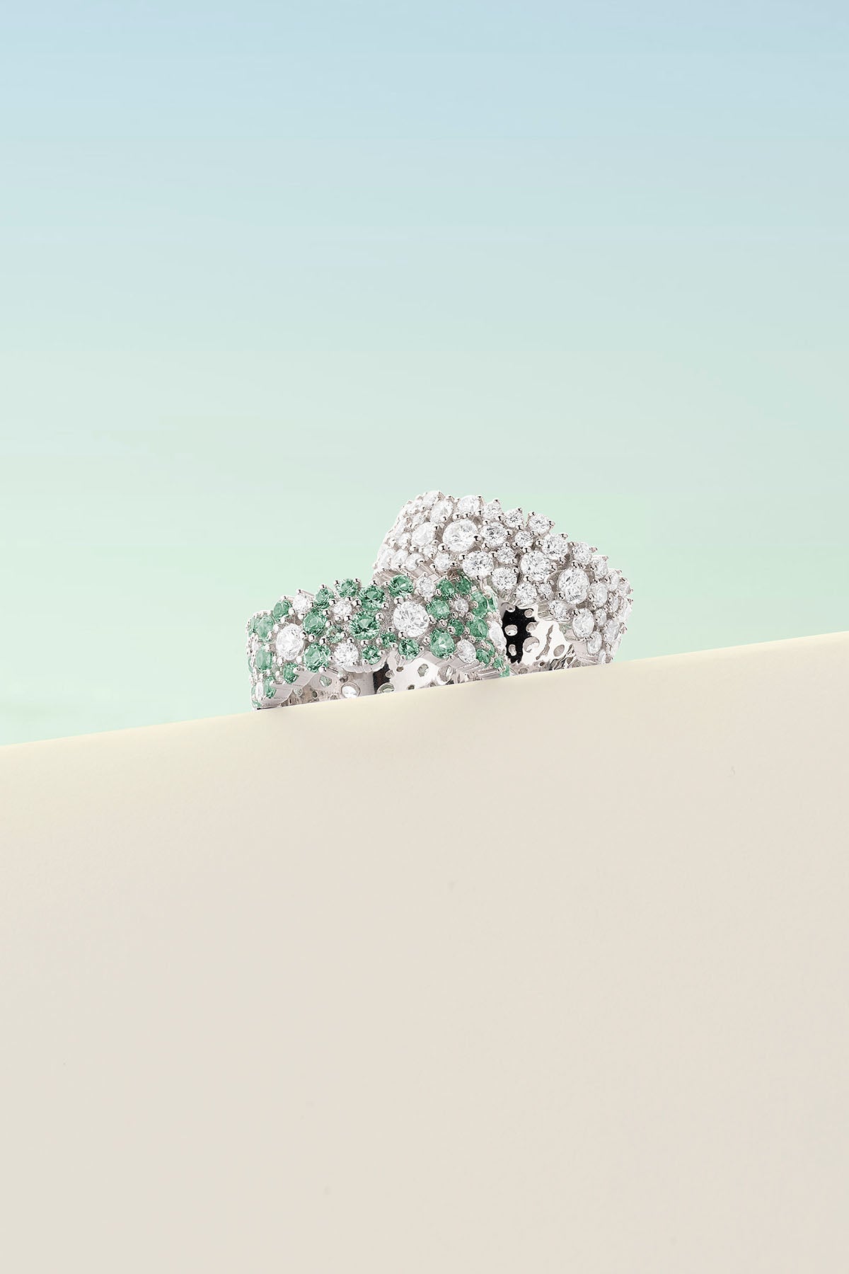 Bague Goutte Vert Pastel