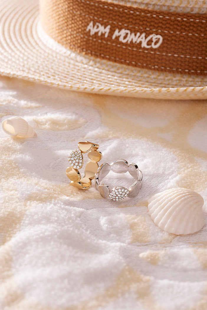 APM Monaco Bague Galet en Argent