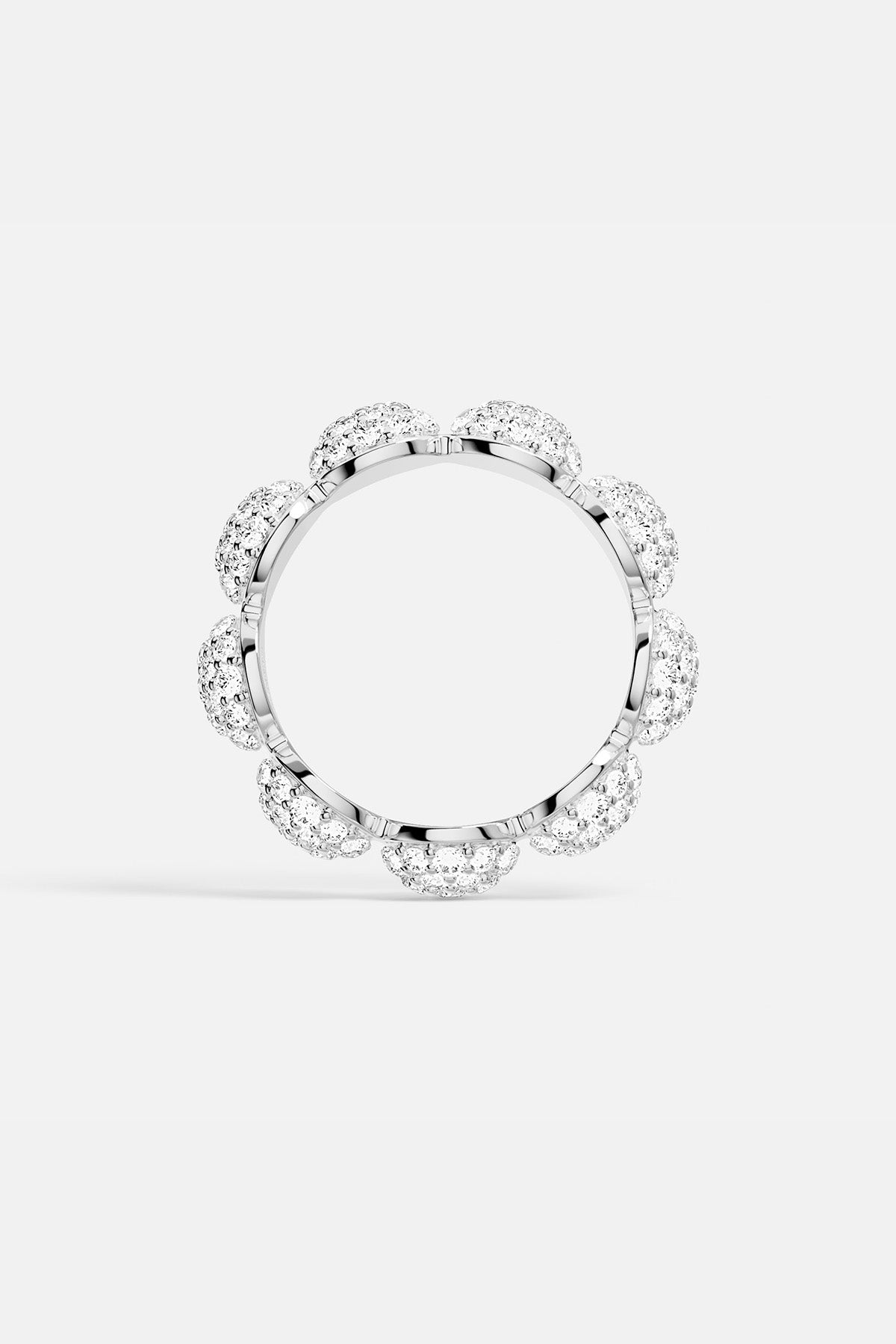 APM MONACO silver pave ring on a light gray background