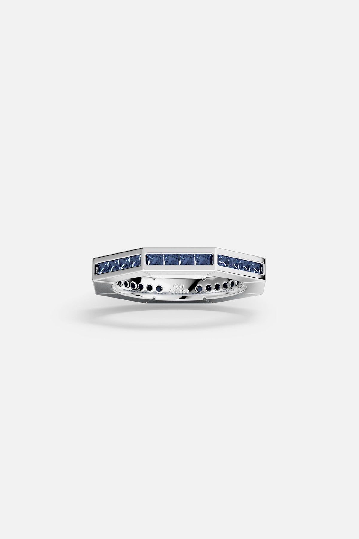 APM MONACO Bague Géométrique Pavé Bleue
