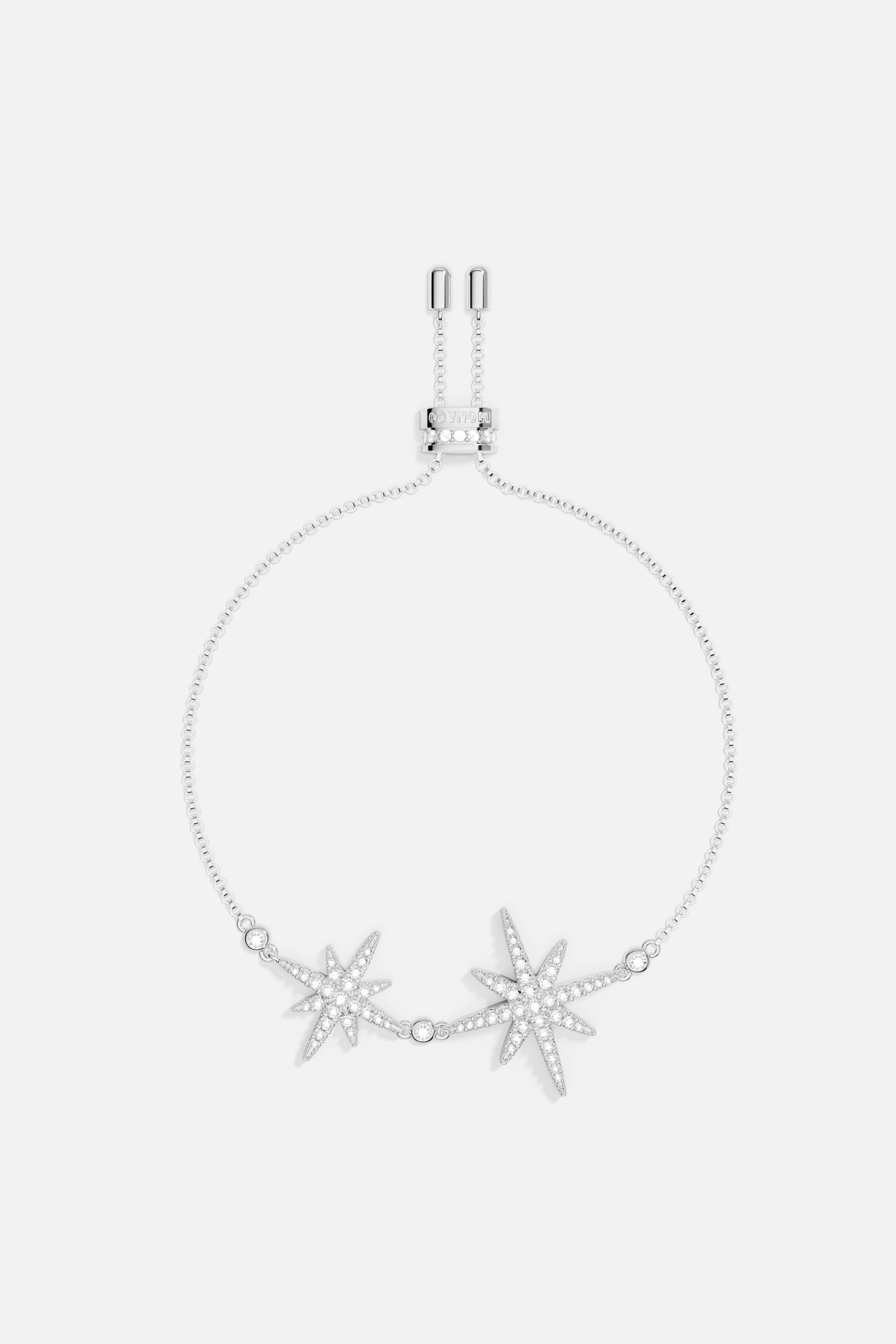 APM Monaco Bracelet Ajustable Double Météorites en Argent