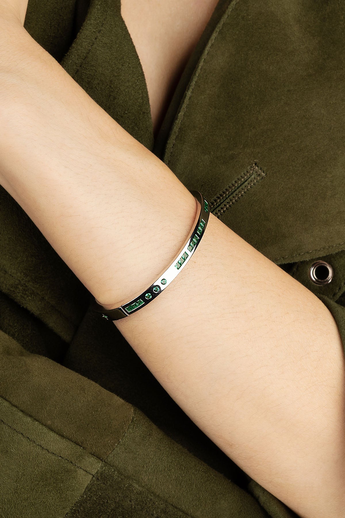 APM Monaco Jonc Morse Code Bonheur en Argent