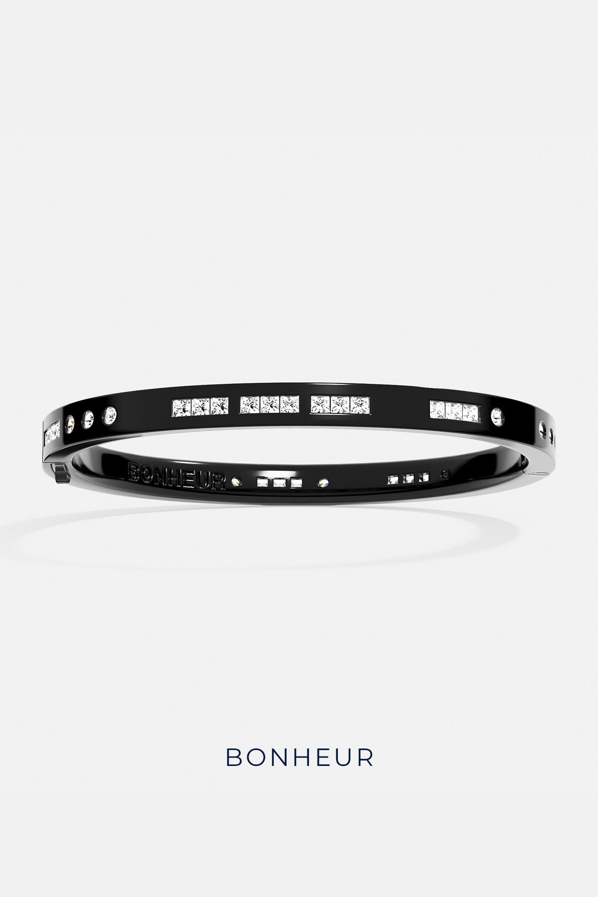 Bracelet Morse Code BONHEUR Noir - APM Monaco