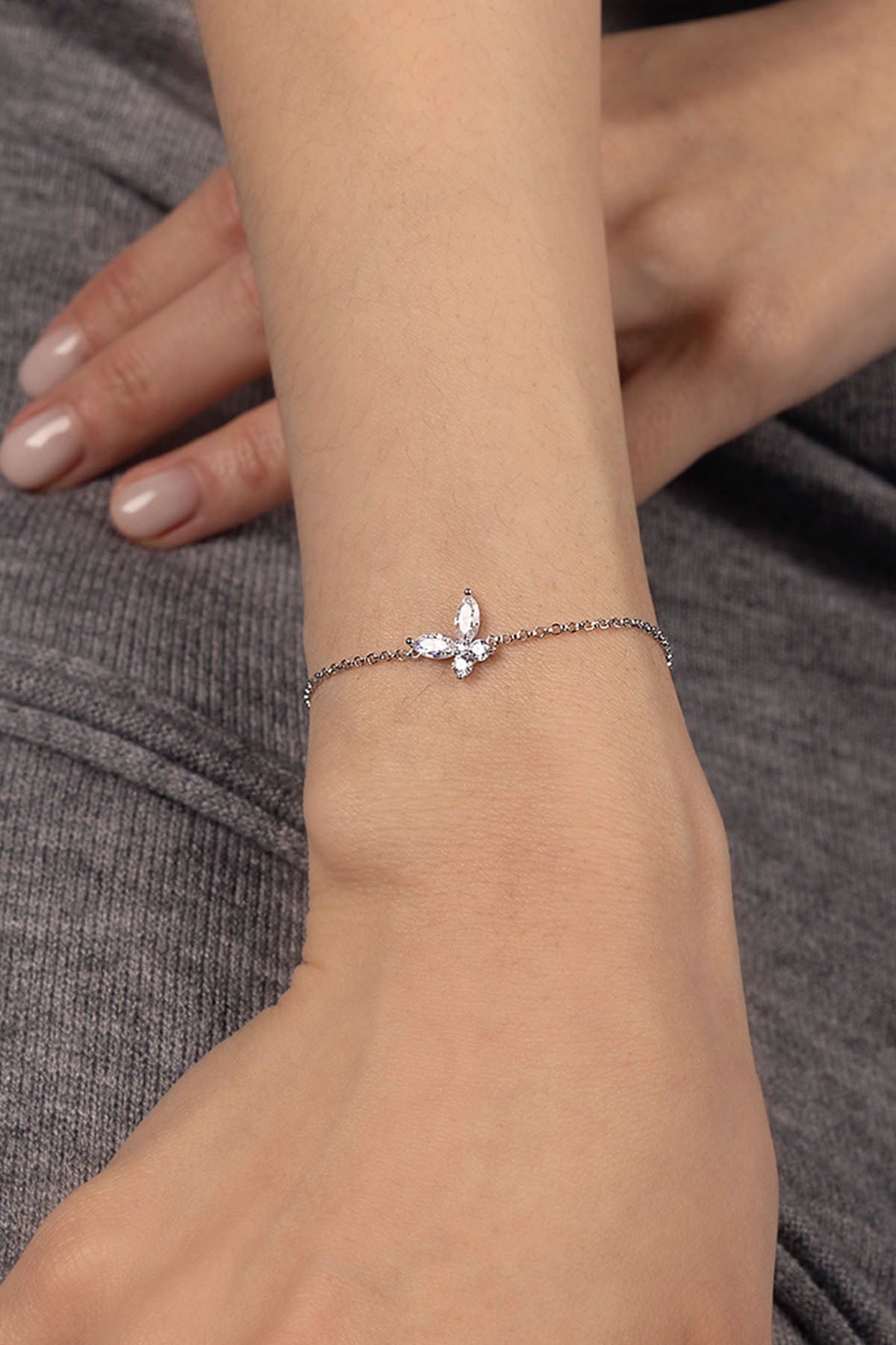 APM Monaco Bracelet Ajustable Papillon en Argent