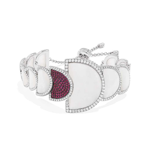 Bracelet Ajustable Demi-Lune avec Nacre