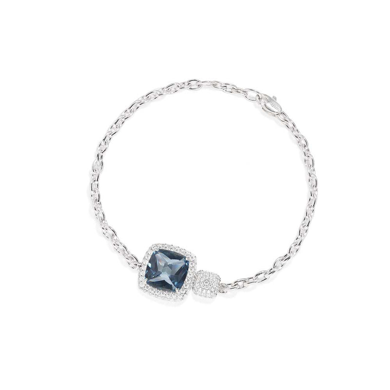 Bracelet Chaîne Pavé Bleu