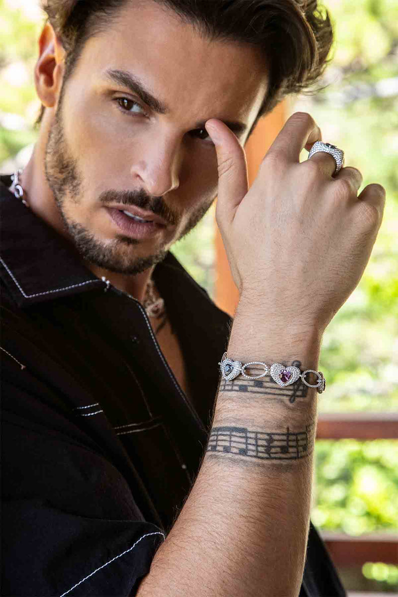 APM Monaco Bracelet Ajustable Cœur Multicolore 