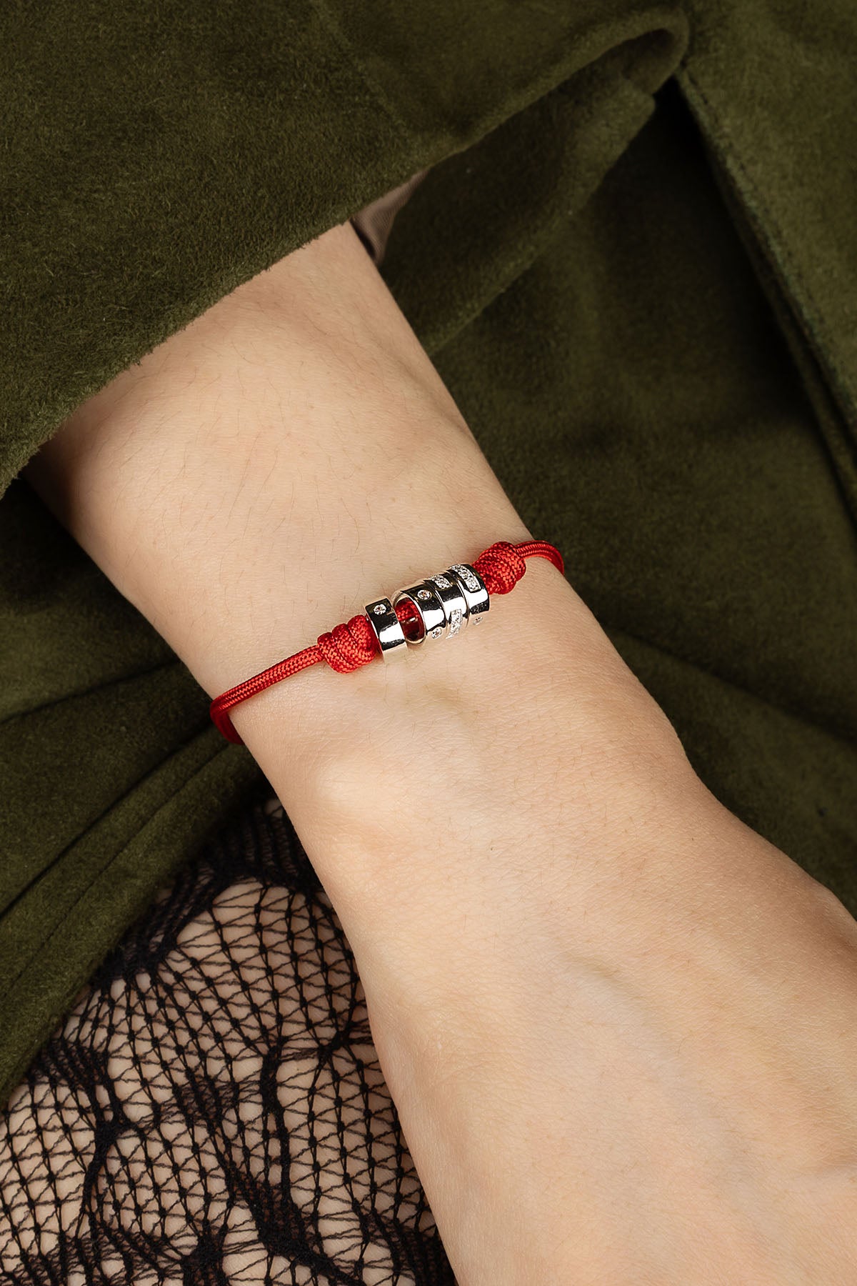 APM Monaco Bracelet Ajustable Code Morse LOVE en argent