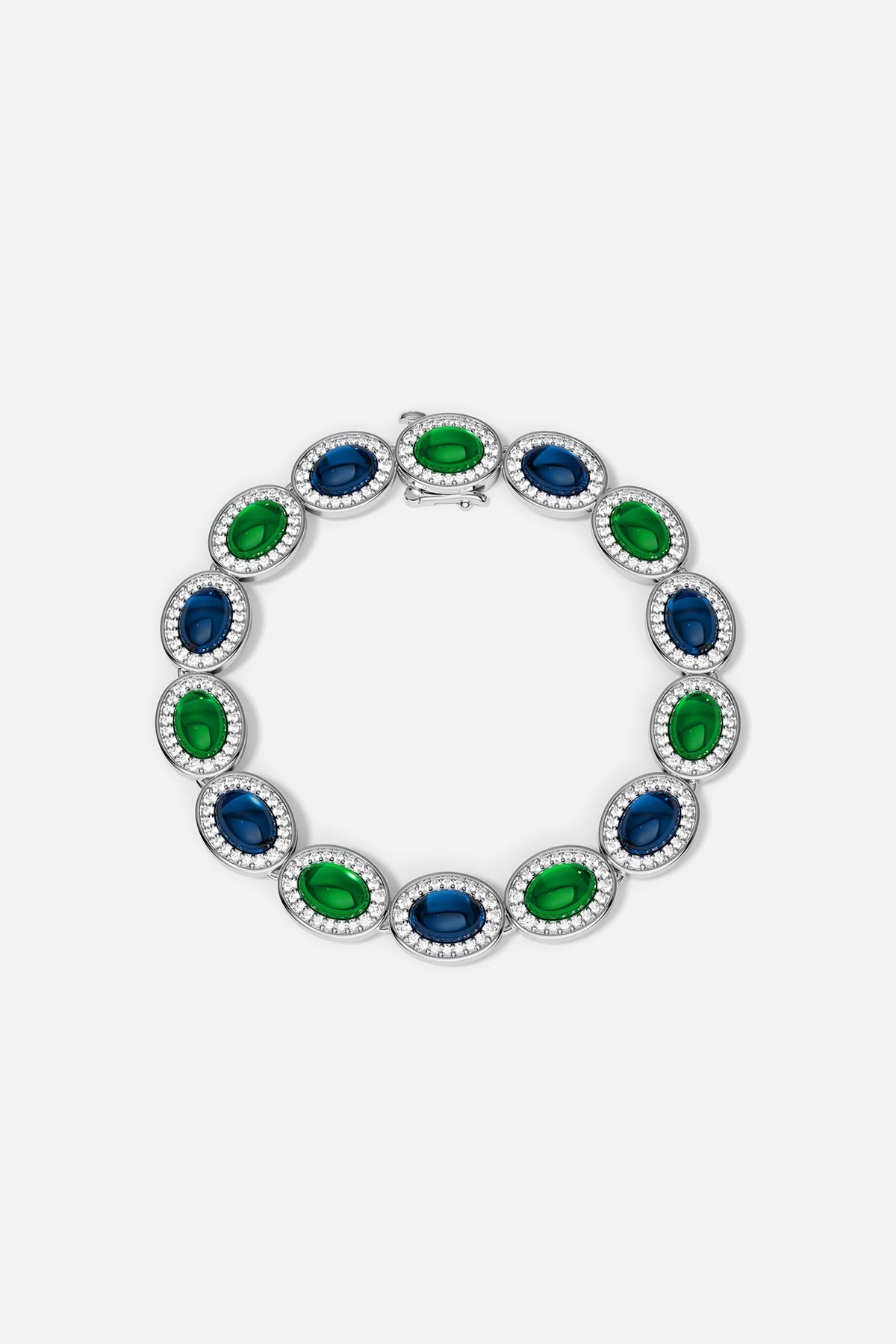 APM Monaco Bracelet Bold Bleu Vert en Argent