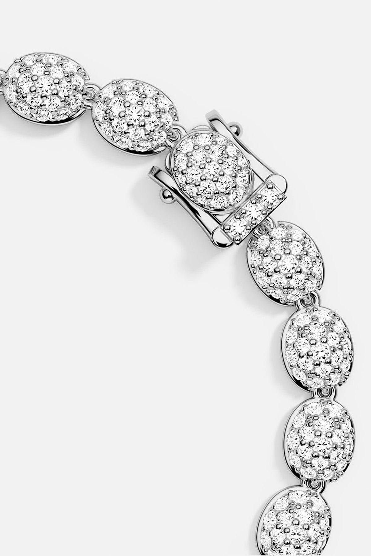 APM MONACO pave bracelet in silver on a white background