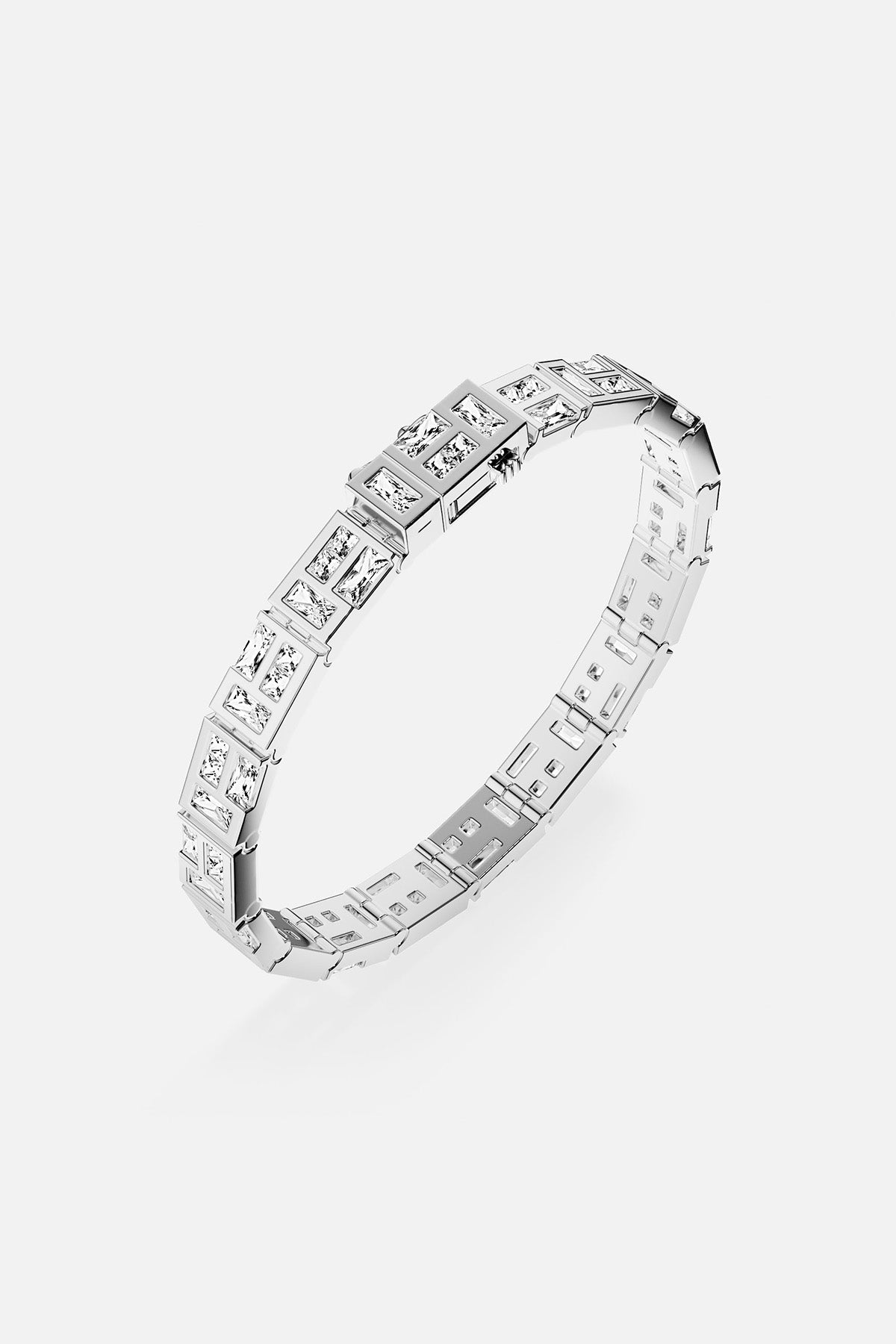 APM MONACO labyrinth bracelet in silver on a white background