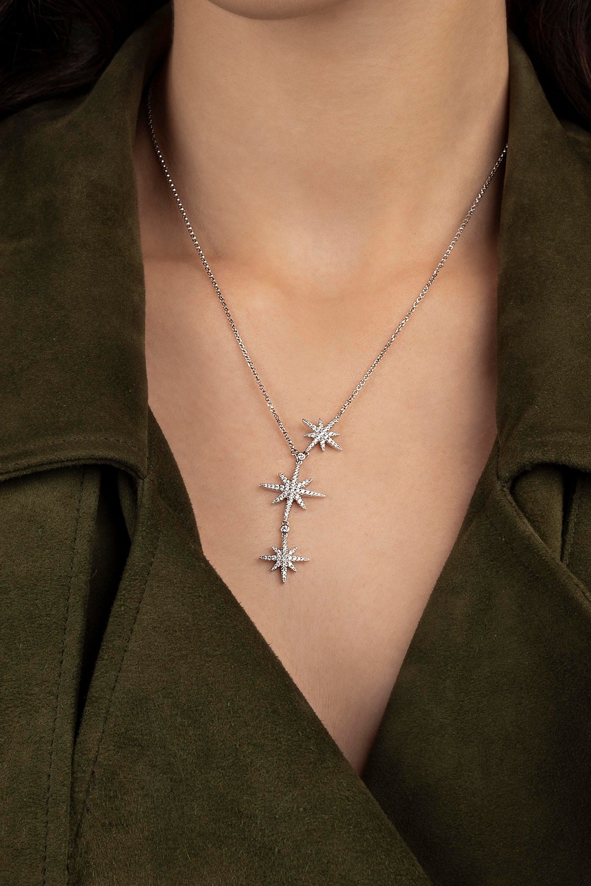 Collier Ajustable Triple Météorites APM Monaco en argent