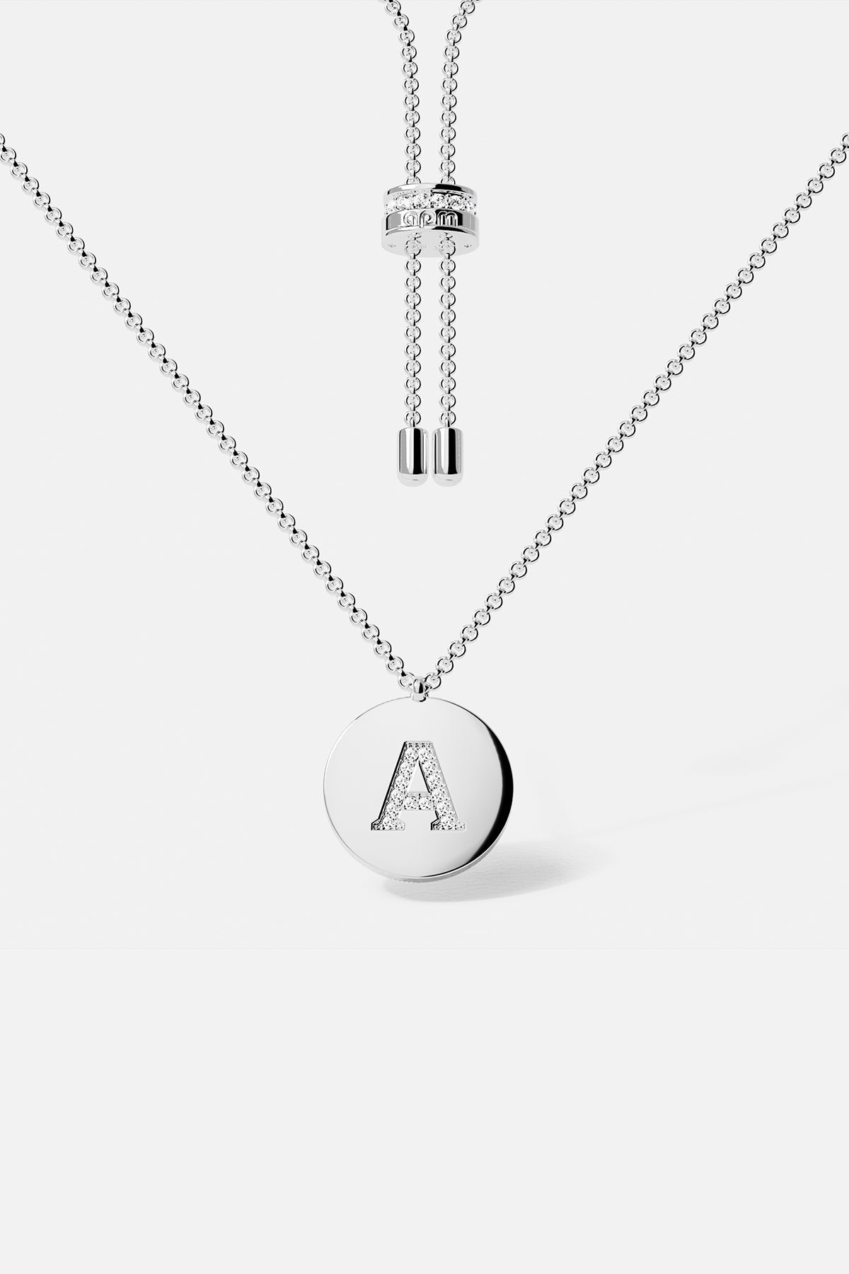 APM Monaco Collier Ajustable Alphabet en Argent
