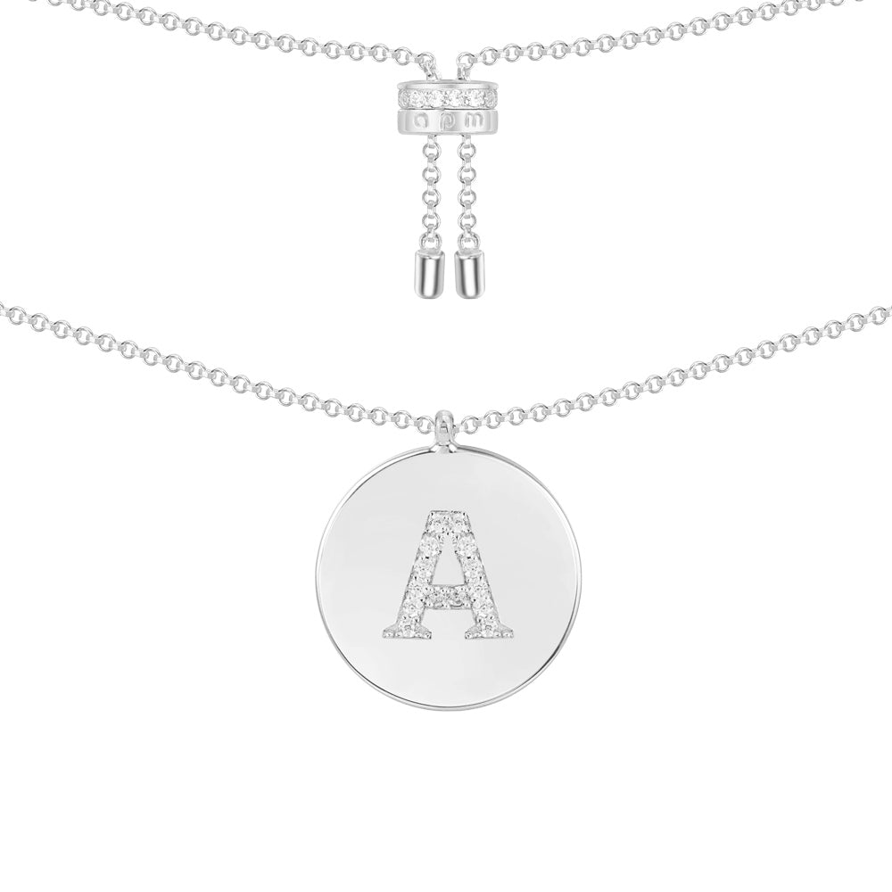 APM Monaco Collier Ajustable Alphabet en Argent