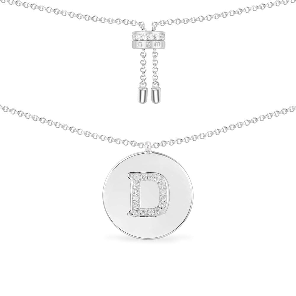 APM Monaco Collier Ajustable Alphabet en Argent