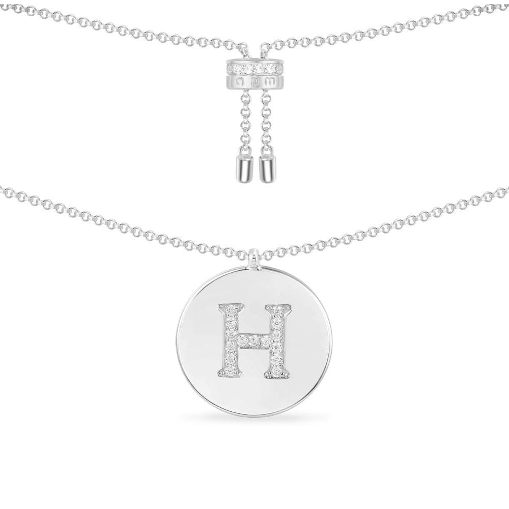 APM Monaco Collier Ajustable Alphabet en Argent