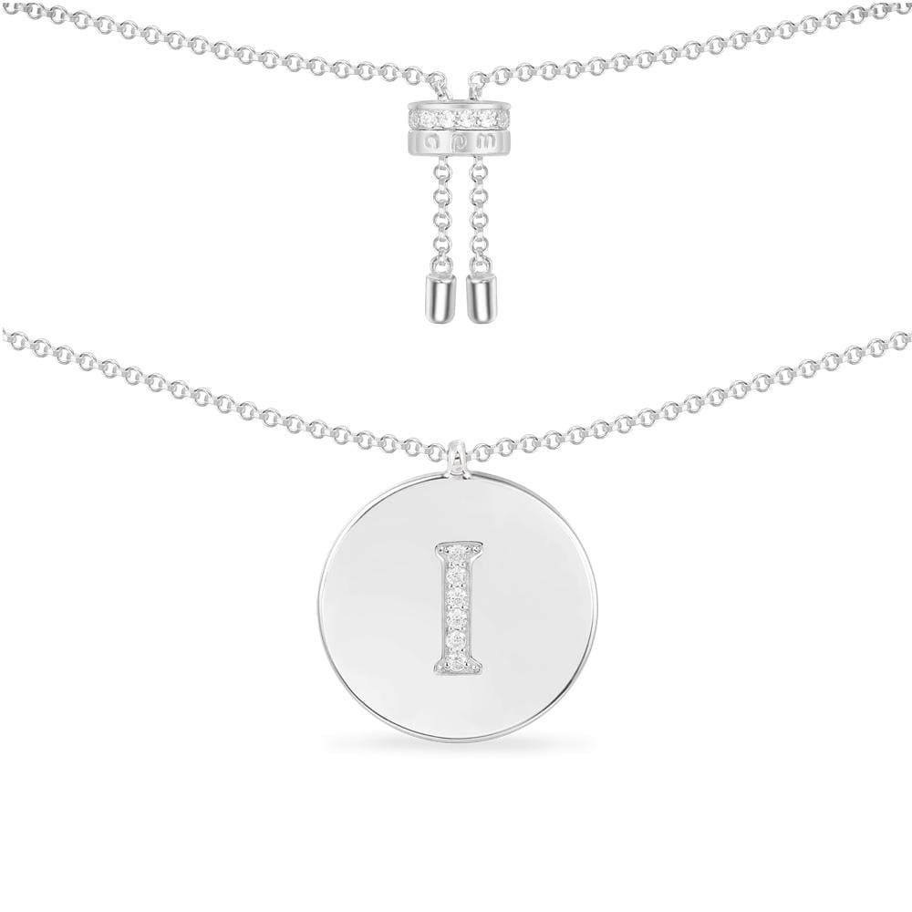 APM Monaco Collier Ajustable Alphabet en Argent
