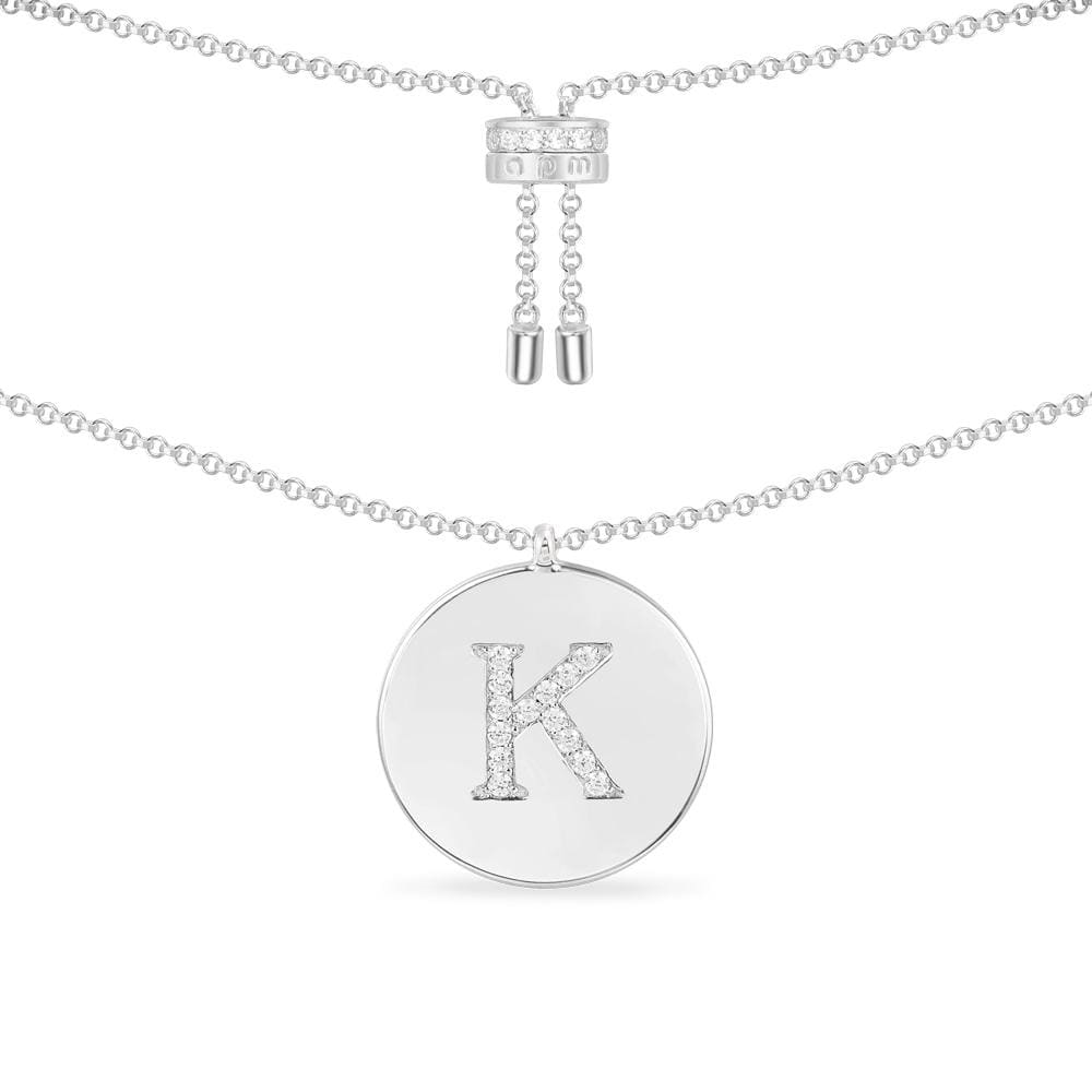 APM Monaco Collier Ajustable Alphabet en Argent