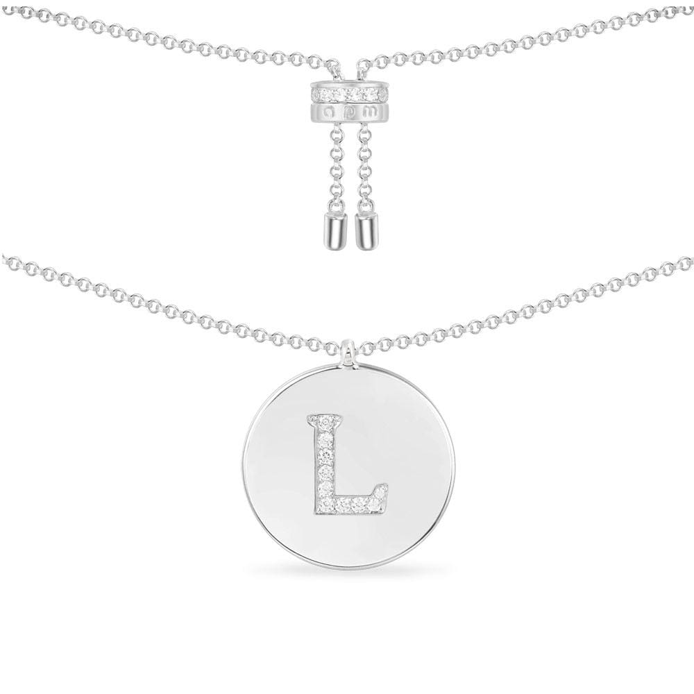 APM Monaco Collier Ajustable Alphabet en Argent