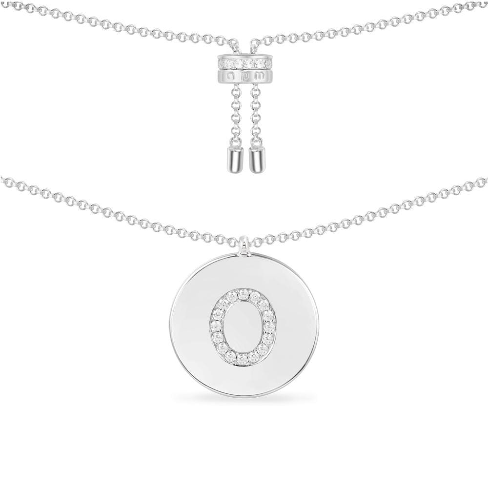 APM Monaco Collier Ajustable Alphabet en Argent