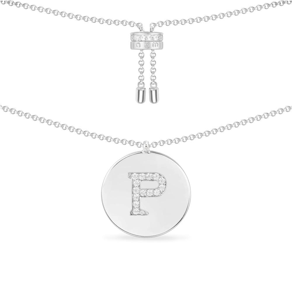APM Monaco Collier Ajustable Alphabet en Argent