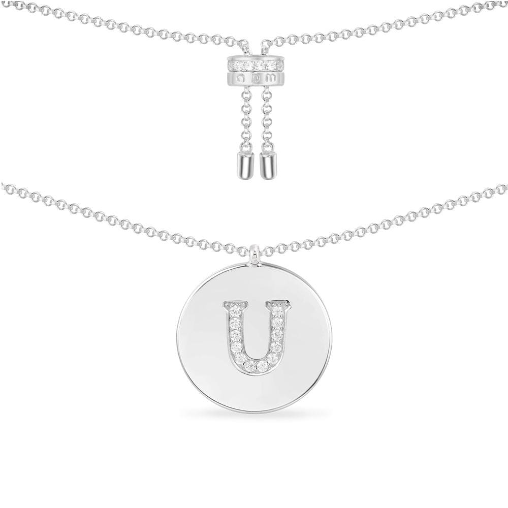 APM Monaco Collier Ajustable Alphabet en Argent