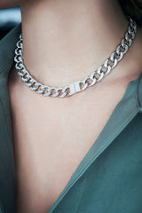 APM Monaco Collier Chaîne Blanc en Argent