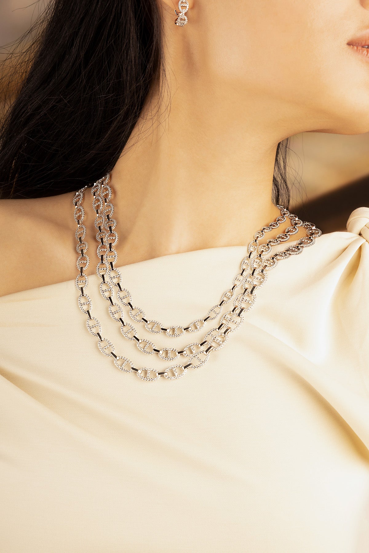Collier Chaîne Maille Marine APM Monaco en argent