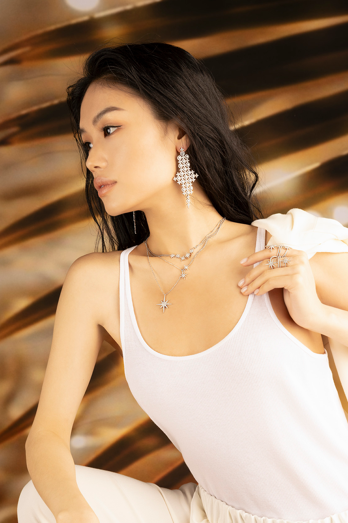 Collier Ajustable Double Météorites APM Monaco en argent