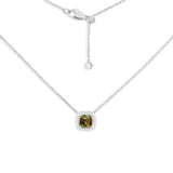 Collier Ajustable Pierre Carrée Kaki