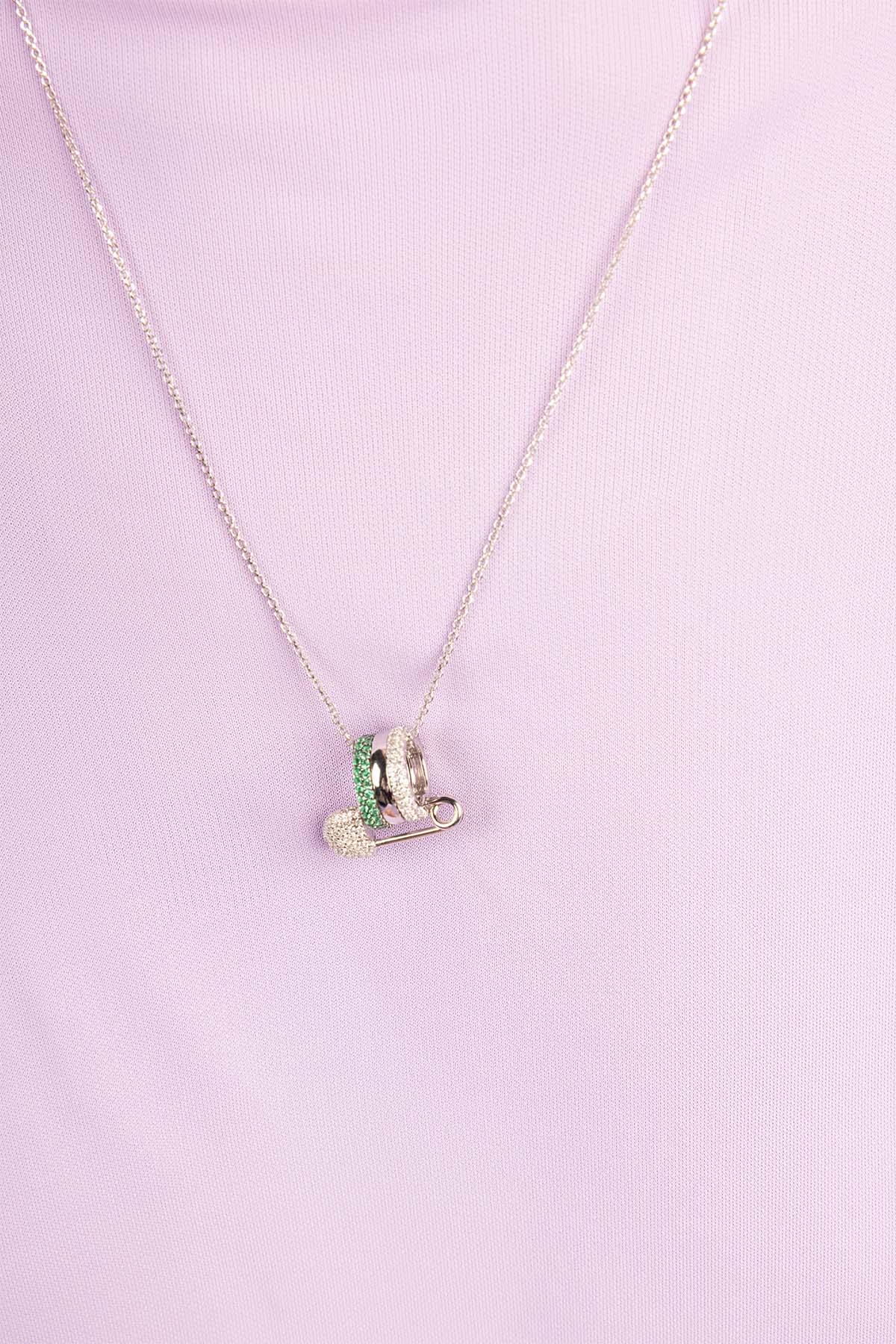 APM Monaco Collier Ajustable Épingle en Argent