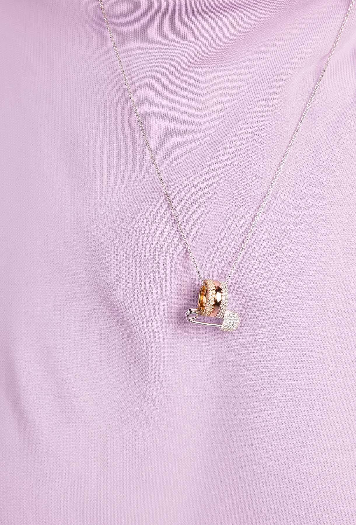 APM Monaco Collier Ajustable Épingle en Argent