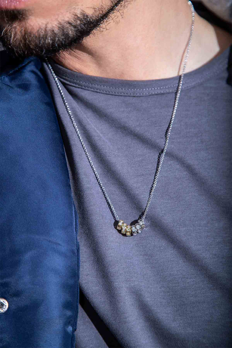 APM Monaco Collier Ajustable Code Morse TOI MOI en Argent