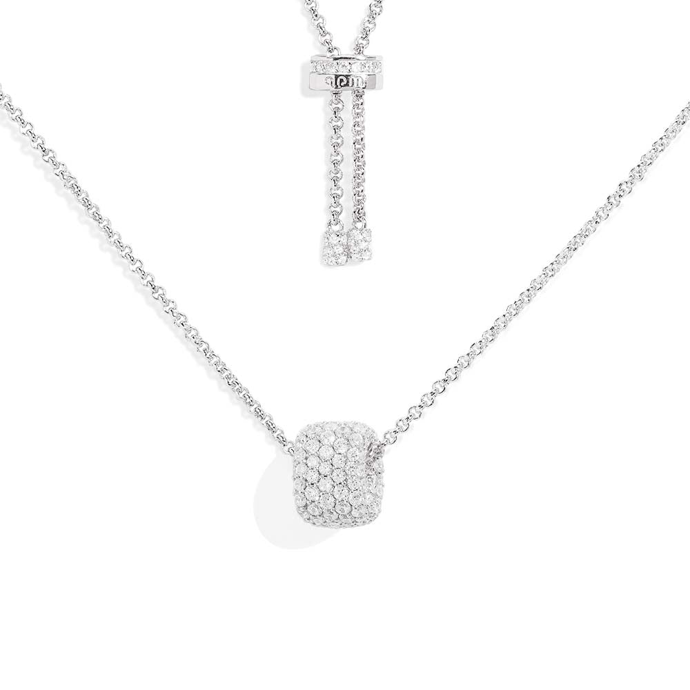 Collier Ajustable avec Anneau Pavé - APM Monaco