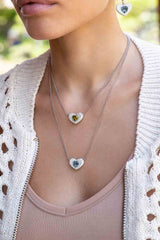 APM Monaco- Collier Ajustable Cœur Bleu 