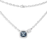 Collier Ajustable Chaîne Pavé Bleu