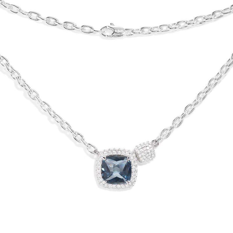 Collier Ajustable Chaîne Pavé Bleu