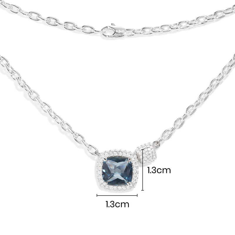 Collier Ajustable Chaîne Pavé Bleu