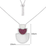 Collier Ajustable Fuchsia Demi-Lune avec Nacre