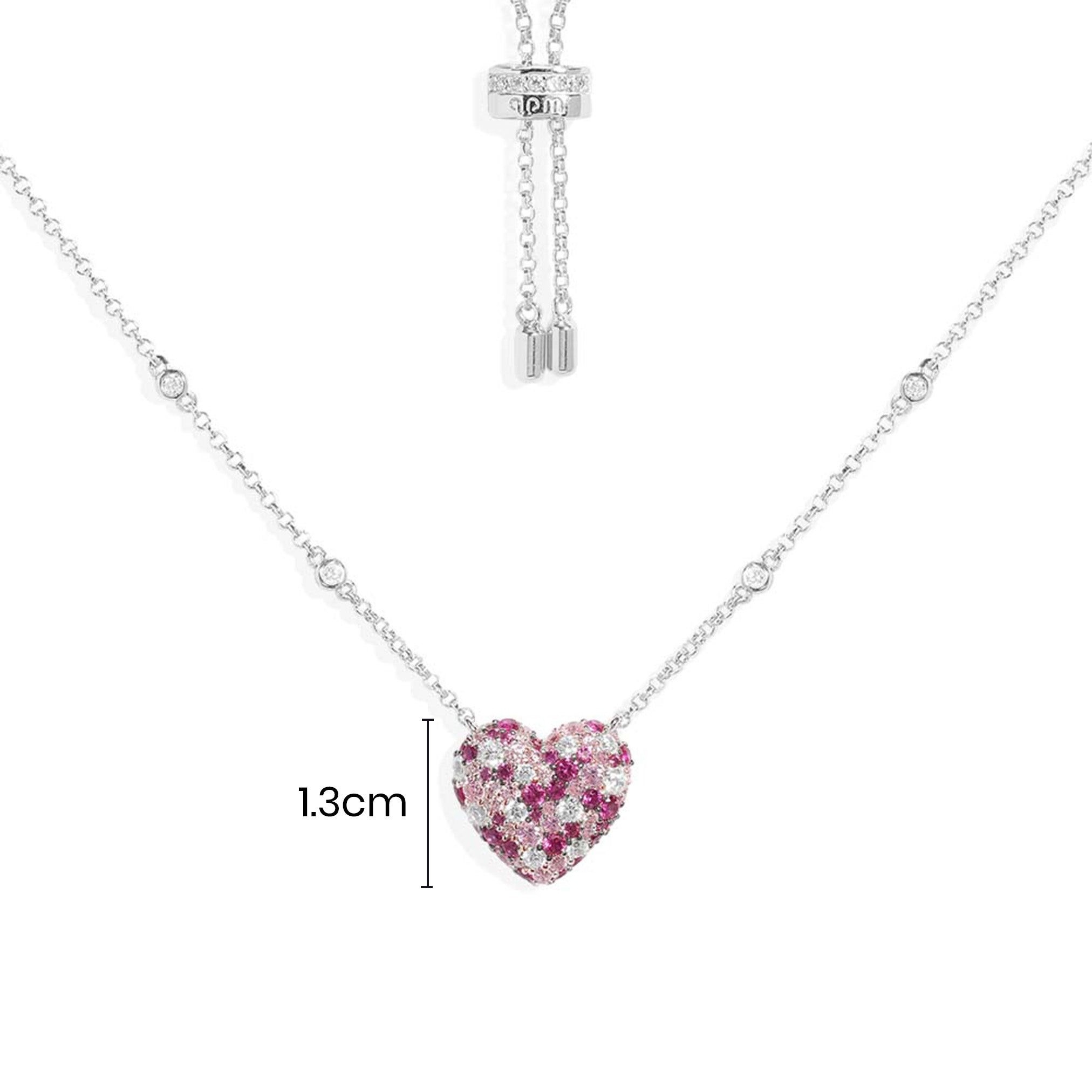 Collier Ajustable Petit Cœur Fuchsia - APM Monaco