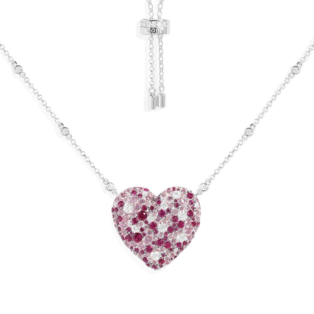 Collier Ajustable Cœur Fuchsia - APM Monaco