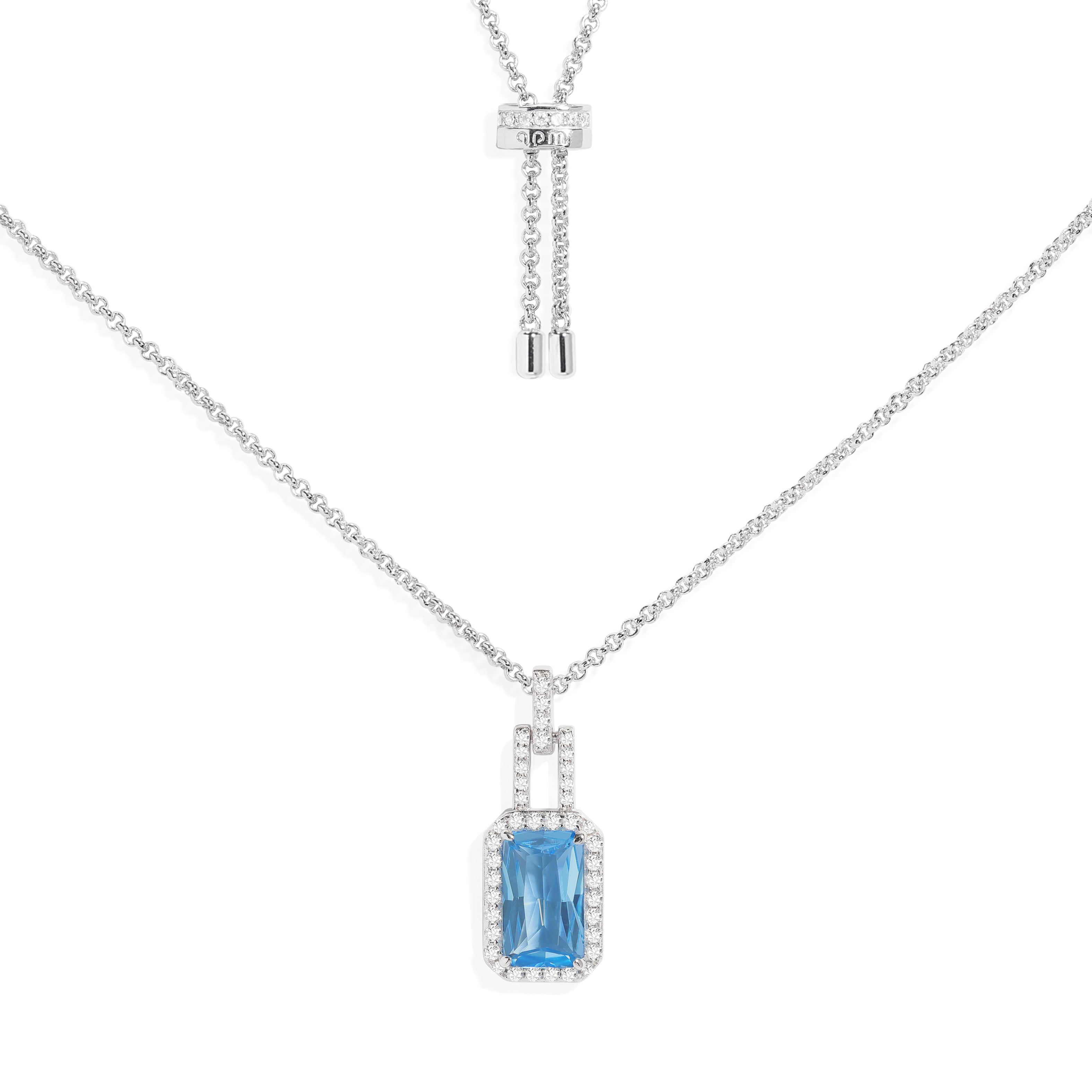 Collier Ajustable avec Pendentif Bleu Lagon - APM Monaco