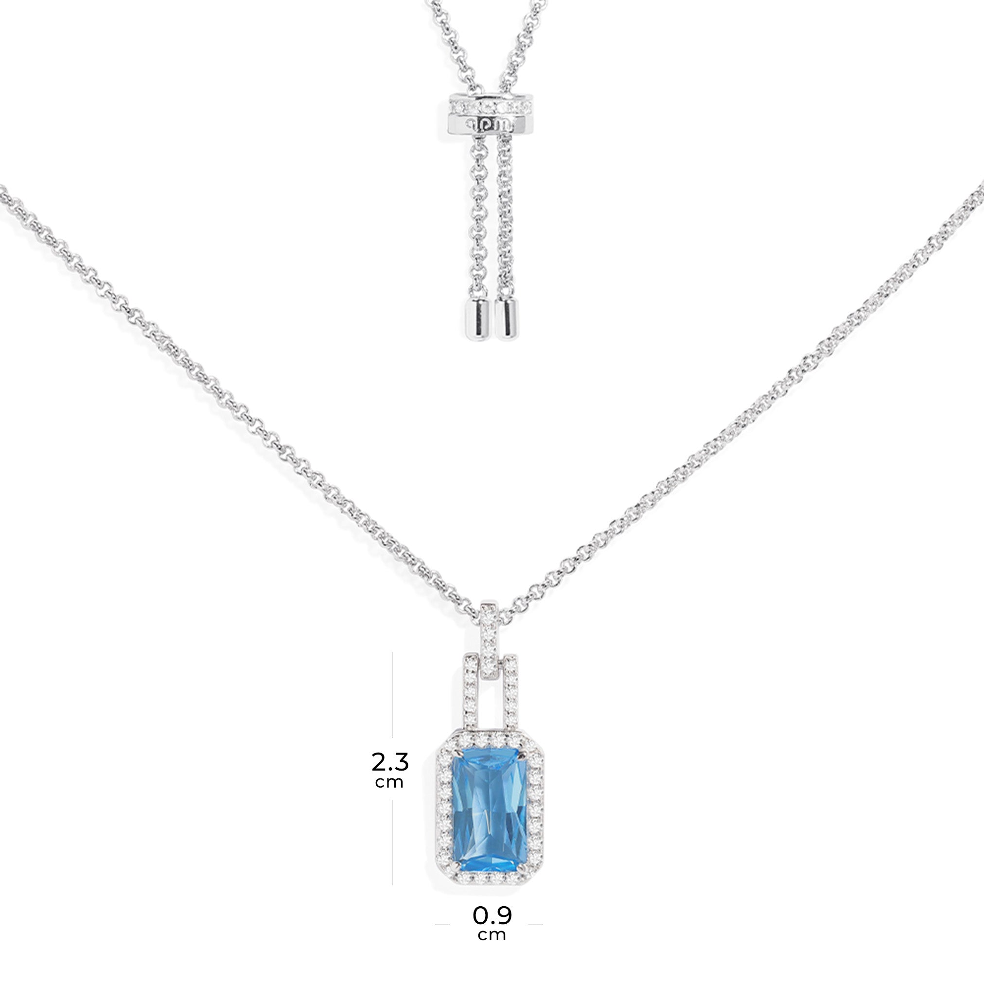 Collier Ajustable avec Pendentif Bleu Lagon - APM Monaco