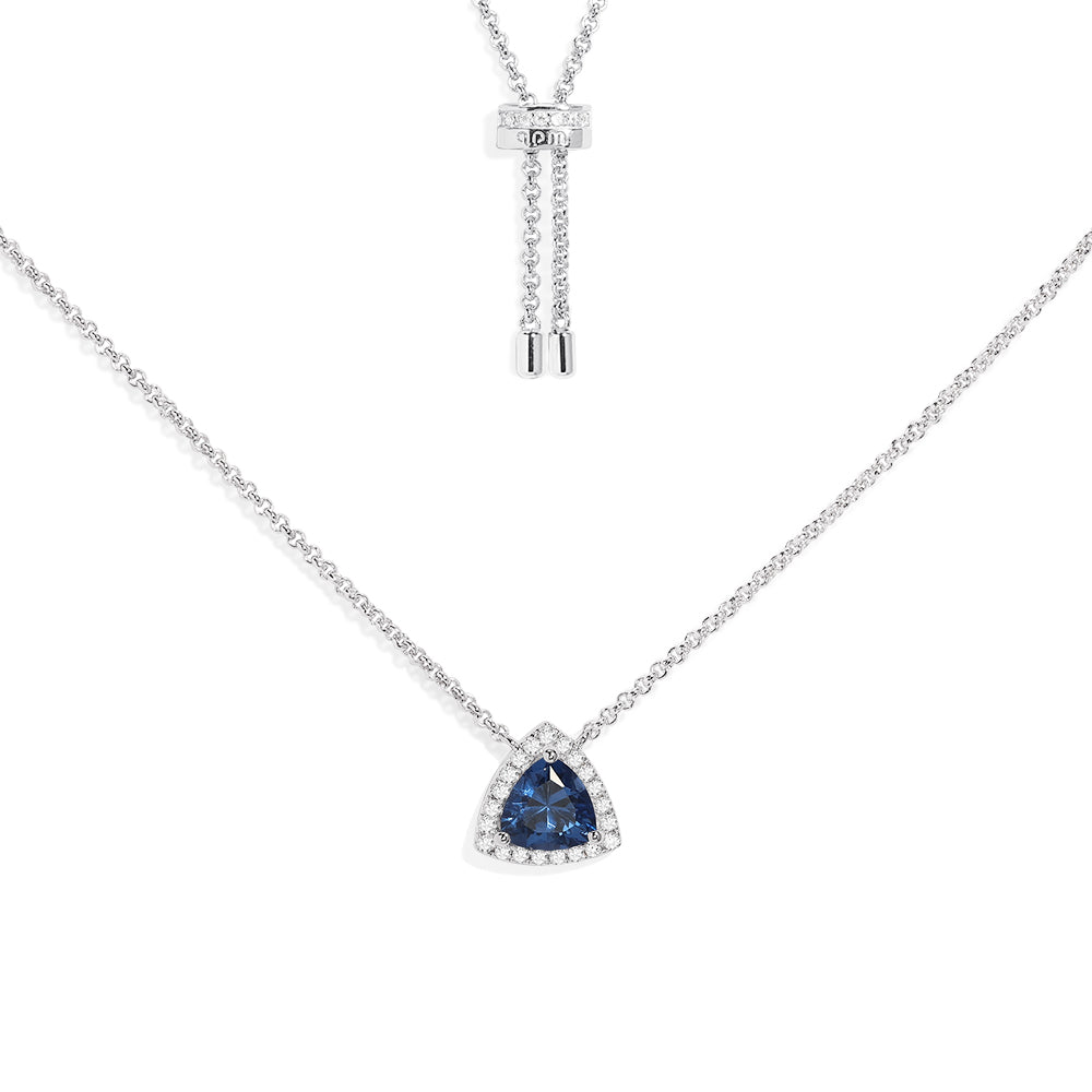 Collier Ajustable Triangle Bleu Pavé - APM Monaco