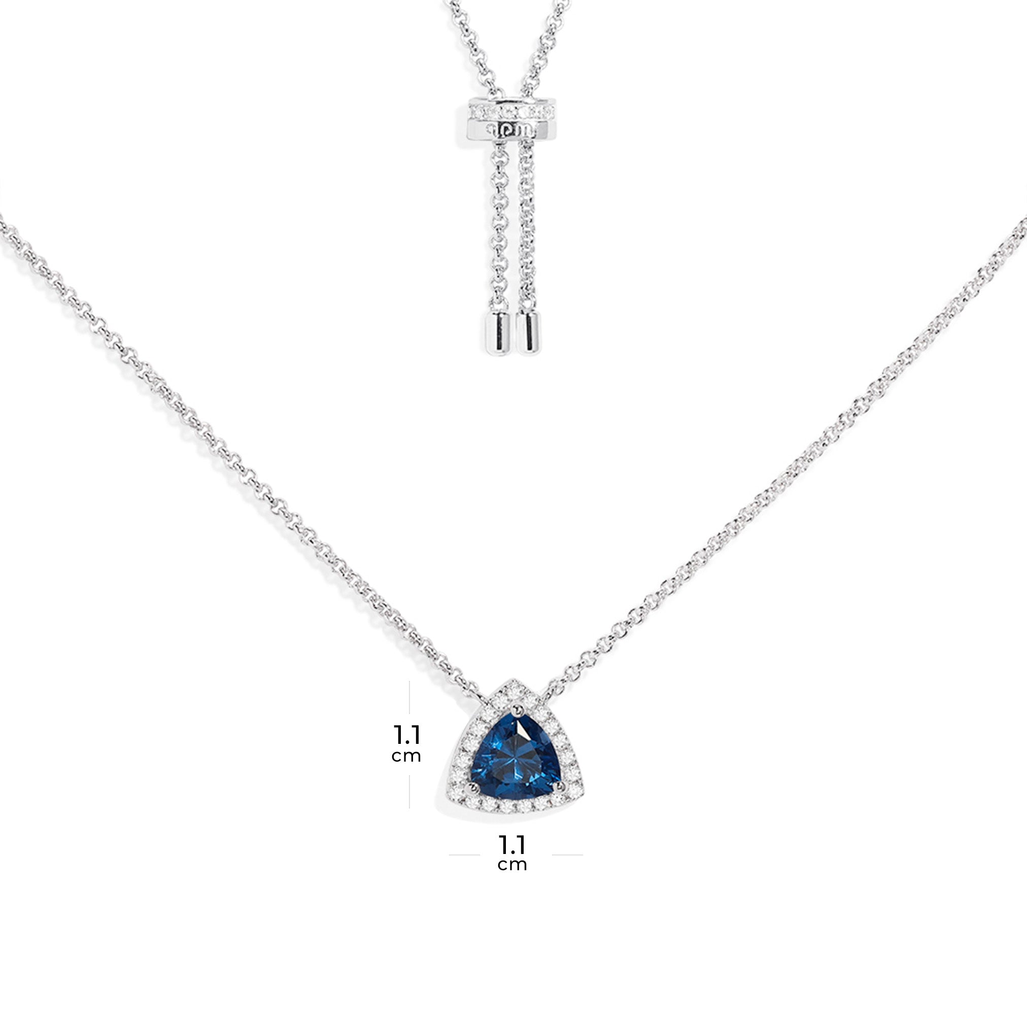 Collier Ajustable Triangle Bleu Pavé - APM Monaco