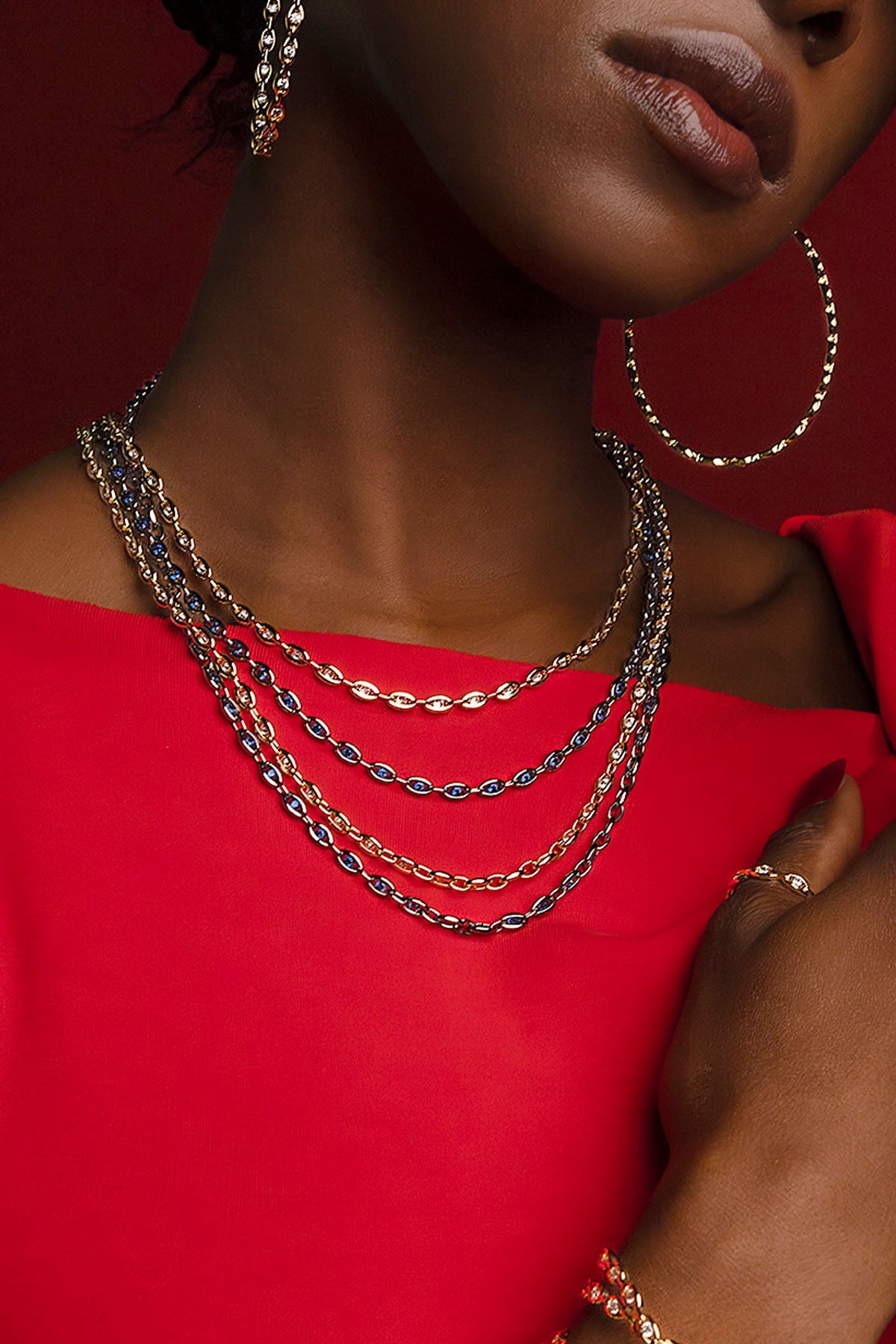 APM Monaco Pav√© Chain Necklace in Silver