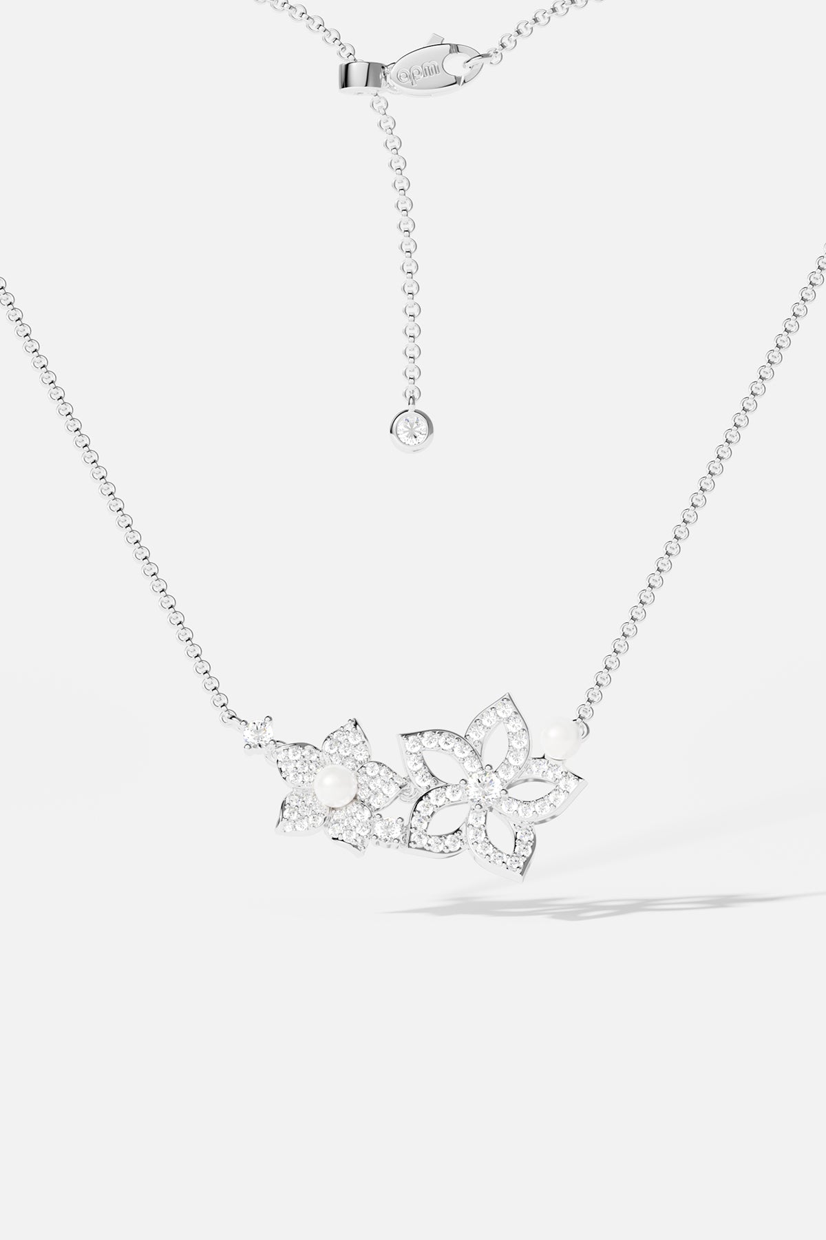 Collier Ajustable Fleur Avec Perle